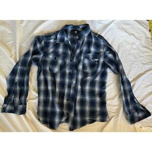 Ocean Current Long Sleeve Shirt Mens Size M  Plaid Cotton w/ Pockets